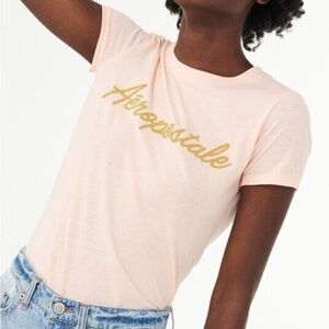 NWT Aeropostale Gold Colored Beaded Top Shirt Peach Pink Size XL New